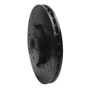 Genesis G70 Brake Rotor (1) - Front Left - R1 Concepts - Drilled & Slotted - Black - `18-`22